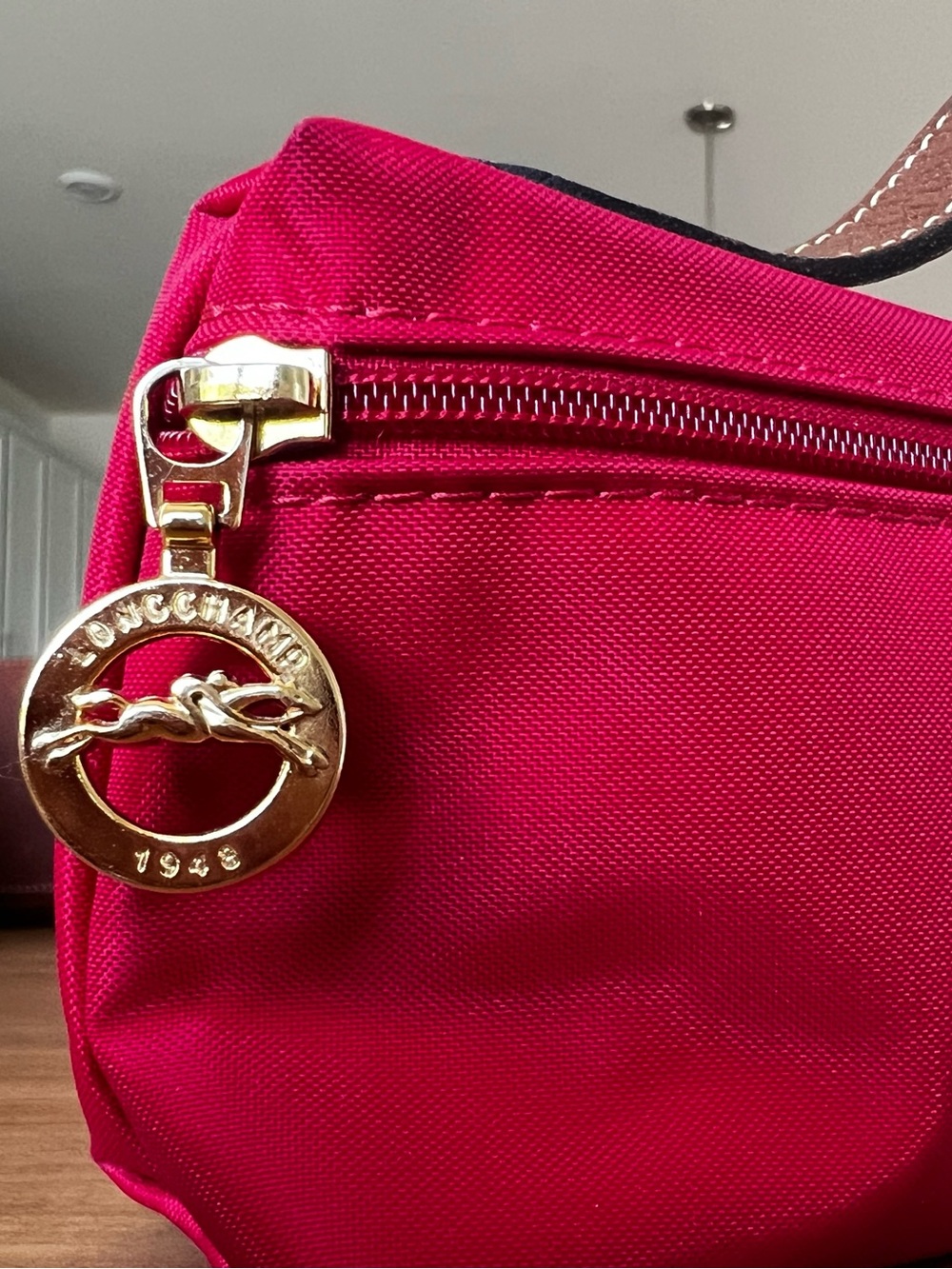 Longchamp Le Pliage Cosmetic Case in Red